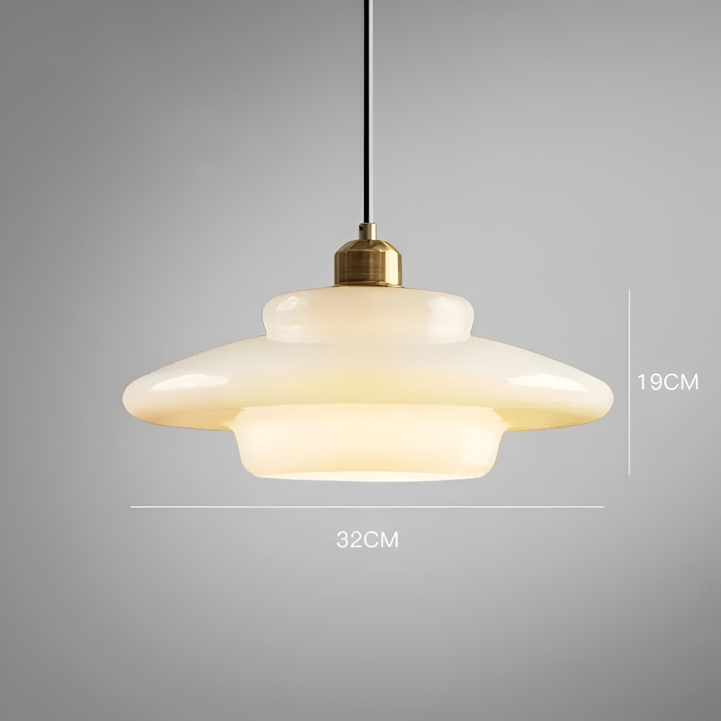 Pendant Light Brass Glass 30.0 cm Gold Dining Room Art Deco Hanging Ceiling Lamp Layered Shade E27 | Thomler