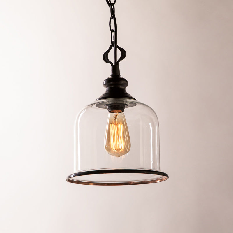 Iron & Glass Drop Chandelier with Metal Chain – Overhead Fixture for Kitchen, Dining, or Entryway | Thomler