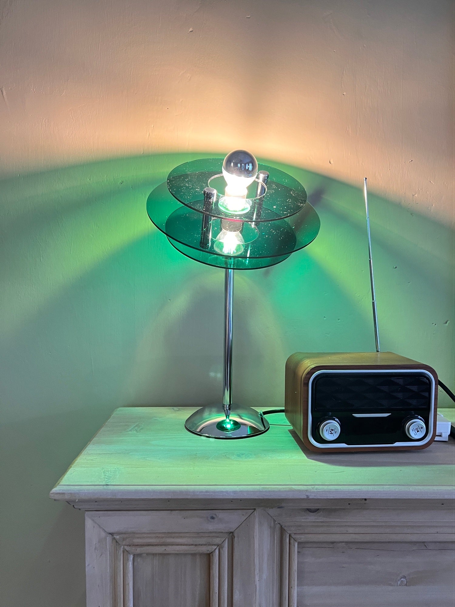 Table Lamp Acrylic 9.1 in Green Modern Desk Bedside LED Lighting Fixture | Thomler