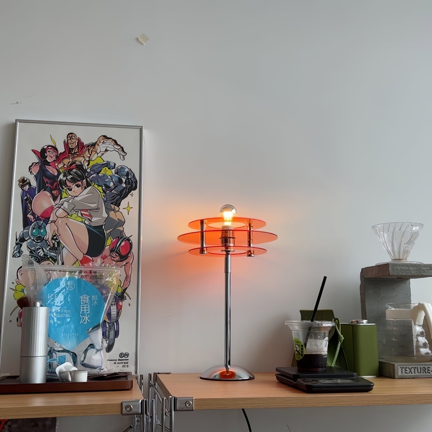 Table Lamp Acrylic 9.1 in Green Modern Desk Bedside LED Lighting Fixture | Thomler