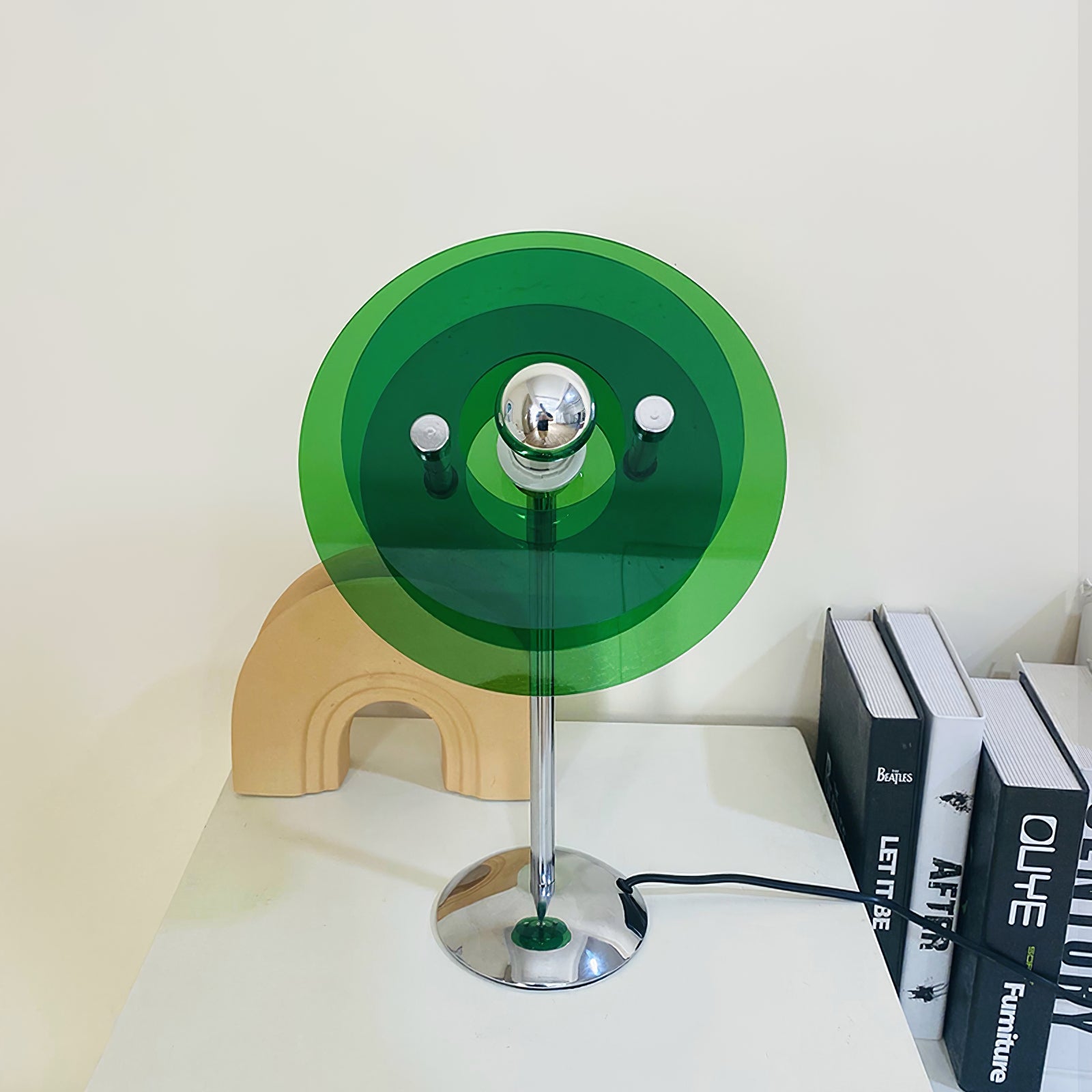 Table Lamp Acrylic 9.1 in Green Modern Desk Bedside LED Lighting Fixture | Thomler