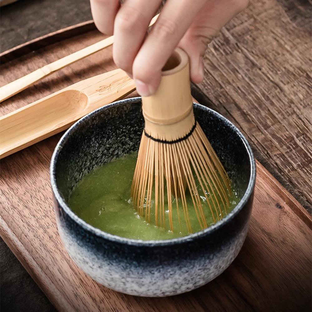 Matcha Tea Set Ceramic Bowl 350 ml Bamboo Whisk Traditional Japanese Tea Preparation Accessories Kit | Thomler