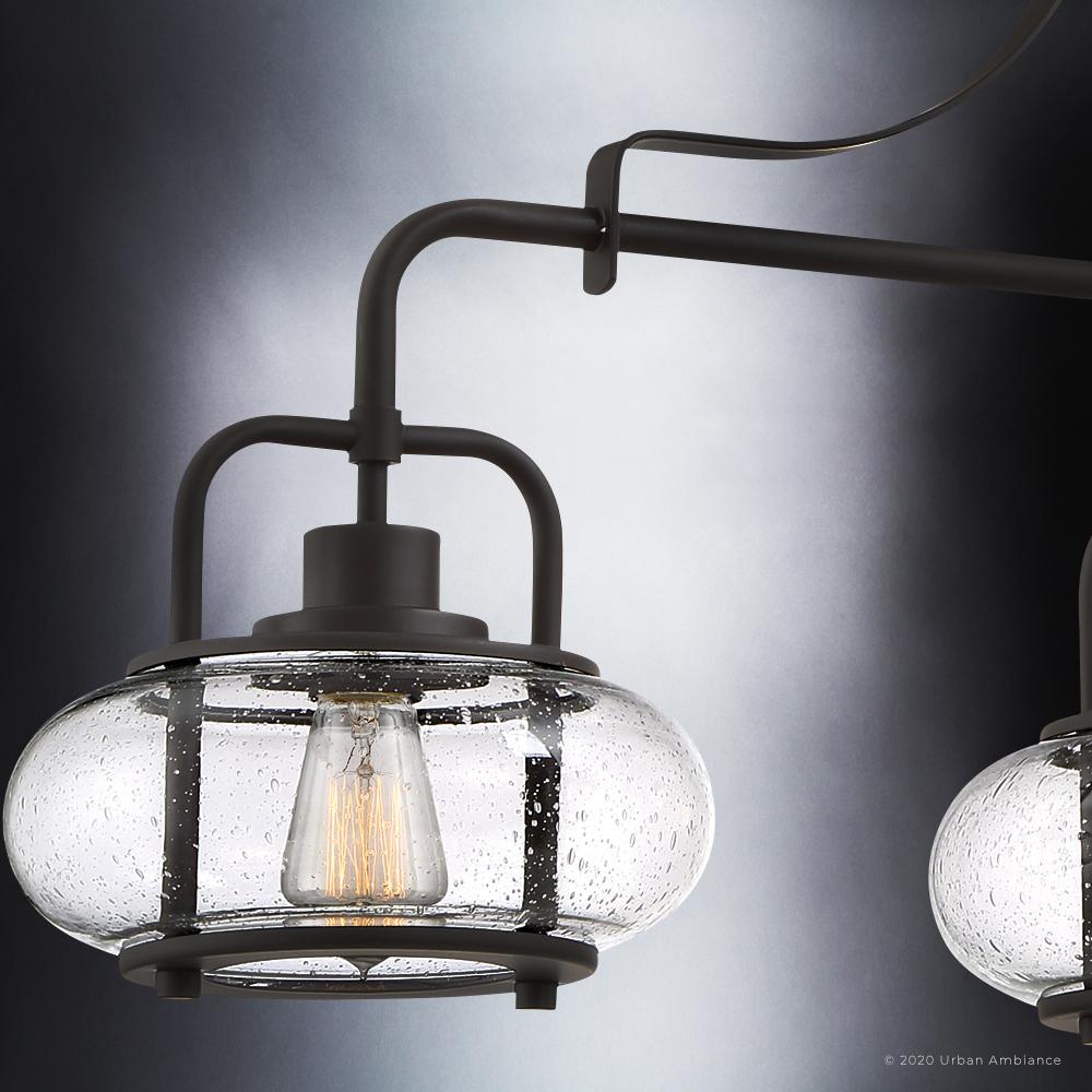 Kroonluchter Donker Brons Met Glasbollen 3 Lichts 96cm | Sansoti