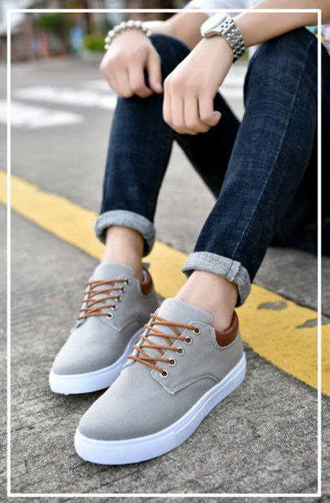 Canvas Sneakers for Men with Platform Sole – Casual Lace-Up Shoes for Work, Weekends & Everyday Wear | Thomler