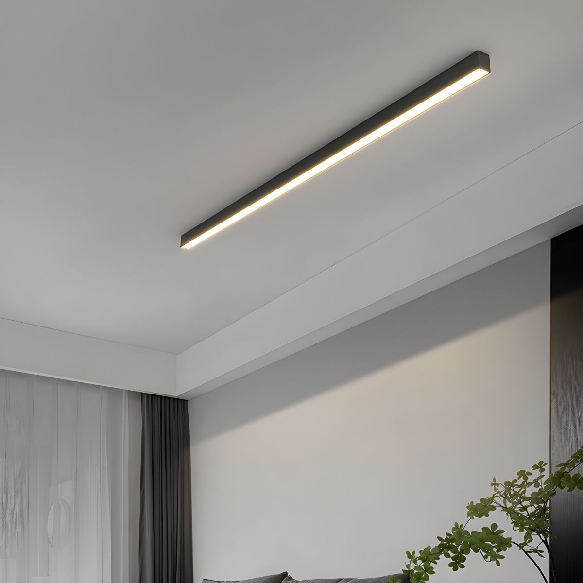 Ultra-Slim Linear LED Ceiling Light for Modern Kitchens & Offices – Flush Mount 2-4 Foot Bar Fixture | Thomler