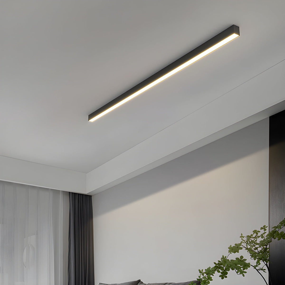 Ultra-Slim Linear LED Ceiling Light for Modern Kitchens & Offices – Flush Mount 2-4 Foot Bar Fixture | Thomler