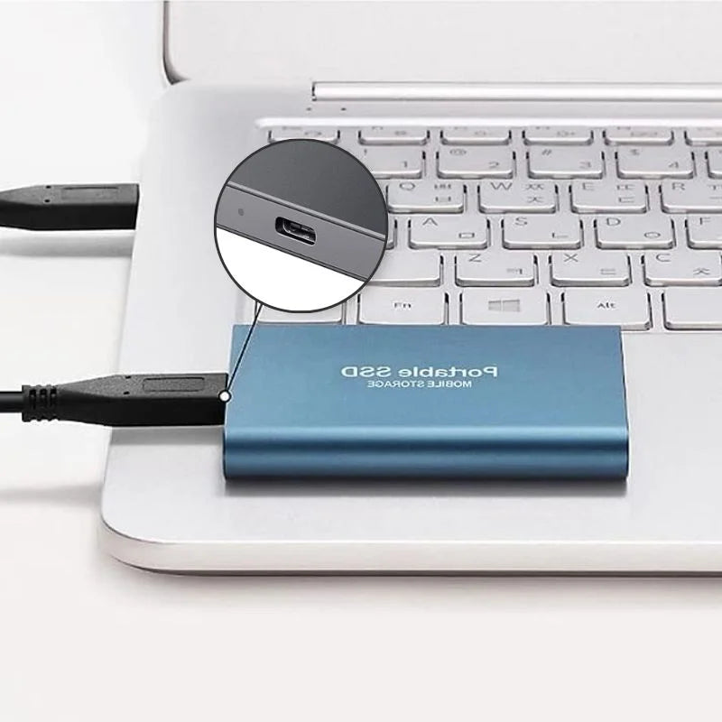 Portable External SSD Drive 128GB USB-C Aluminum Storage for PC Mac Laptop PS5 Xbox Smartphone Fast Transfer Speed Plug and Play Compact Sol | Thomler