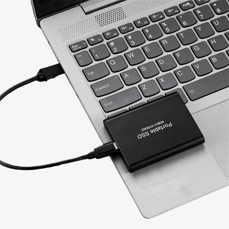 Portable External SSD Drive 128GB USB-C Aluminum Storage for PC Mac Laptop PS5 Xbox Smartphone Fast Transfer Speed Plug and Play Compact Sol | Thomler