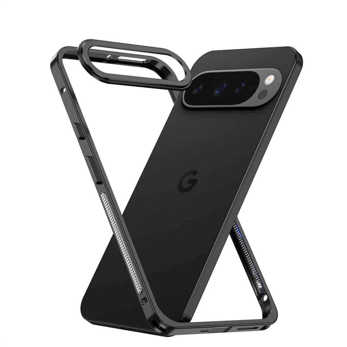 Metal Phone Bumper Case for Google Pixel with Cooling Vents & Camera Protector – Shock-Absorbing Aluminum Frame for Pixel 8, 9, 10, 11 | Thomler