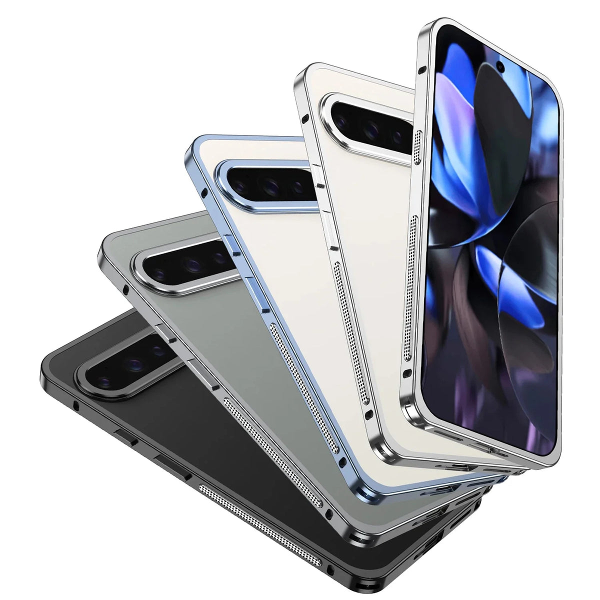 Metal Phone Bumper Case for Google Pixel with Cooling Vents & Camera Protector – Shock-Absorbing Aluminum Frame for Pixel 8, 9, 10, 11 | Thomler