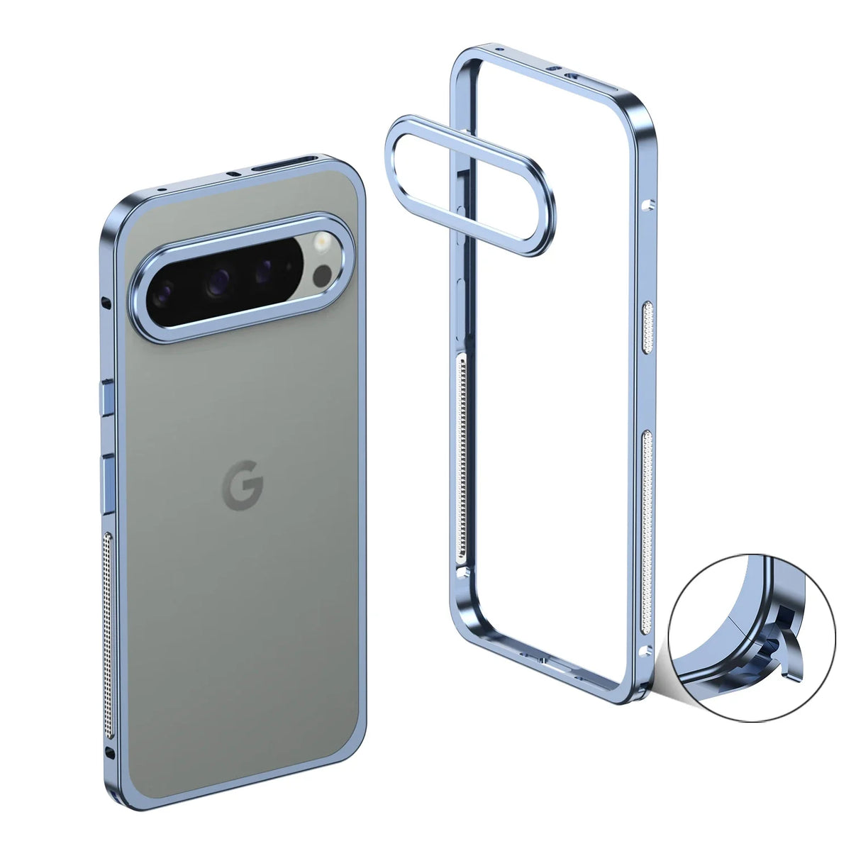Metal Phone Bumper Case for Google Pixel with Cooling Vents & Camera Protector – Shock-Absorbing Aluminum Frame for Pixel 8, 9, 10, 11 | Thomler