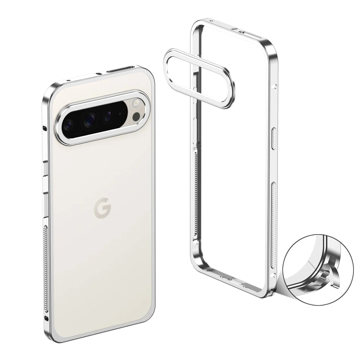 Metal Phone Bumper Case for Google Pixel with Cooling Vents & Camera Protector – Shock-Absorbing Aluminum Frame for Pixel 8, 9, 10, 11 | Thomler