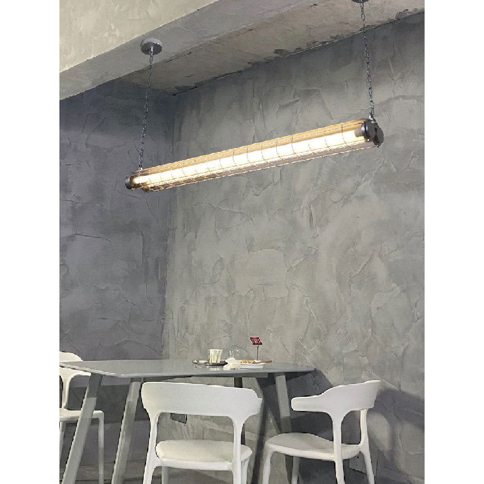 Contemporary Tubular Glass LED Pendant – Metal & Glass Island Light for Kitchen & Dining | Thomler