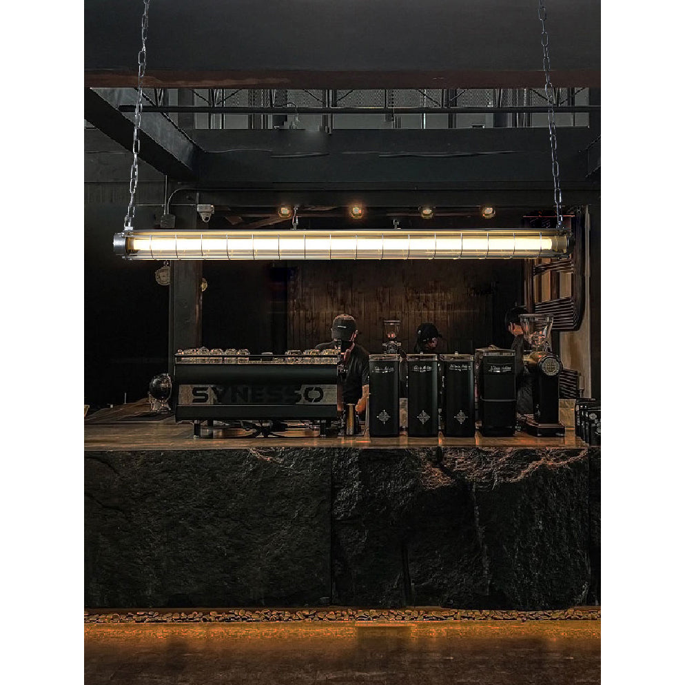 Contemporary Tubular Glass LED Pendant – Metal & Glass Island Light for Kitchen & Dining | Thomler