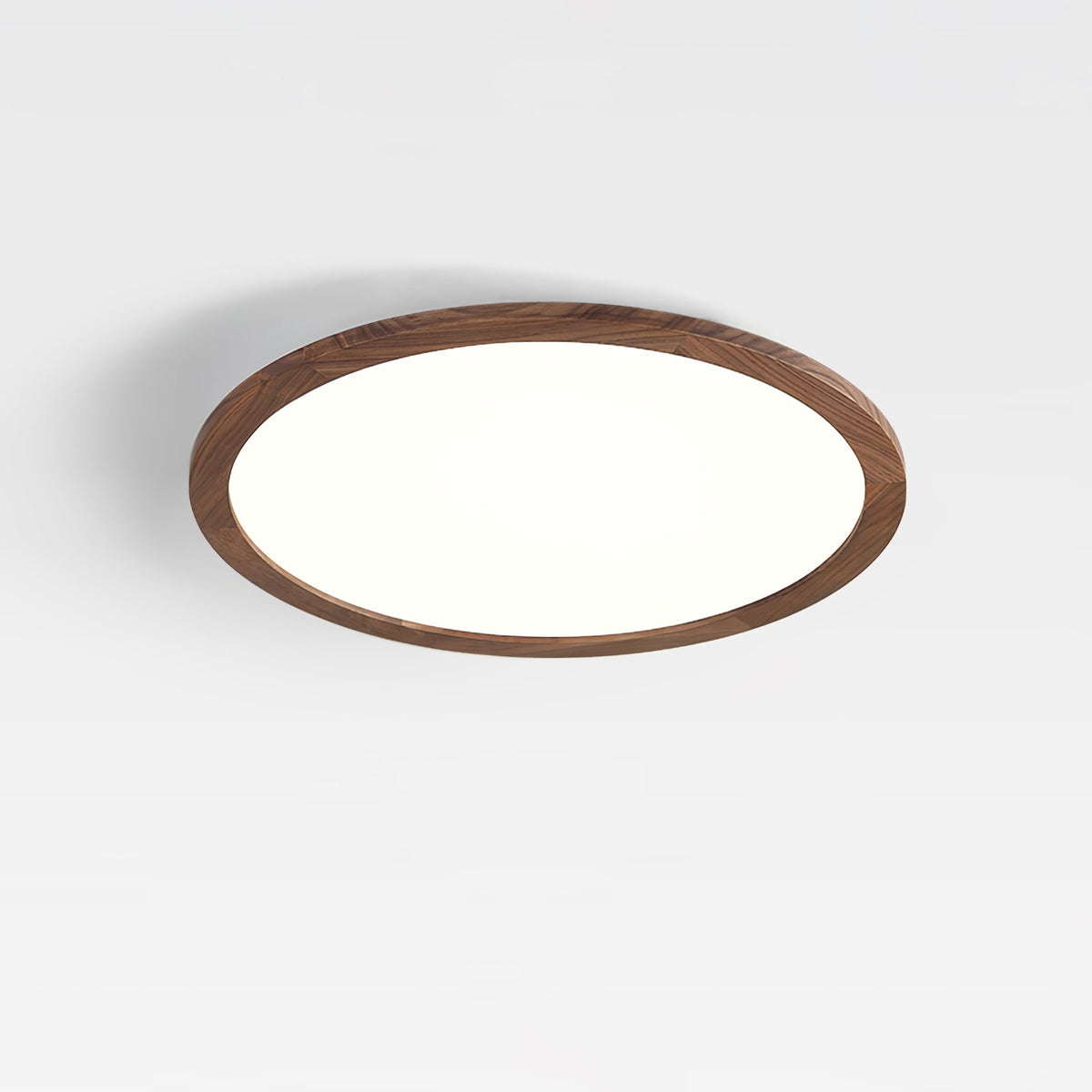 Slimline Flush-Mount LED Overhead Fixture – Faux Wood Grain Acrylic Panel – 12-20 in Diameter | Thomler