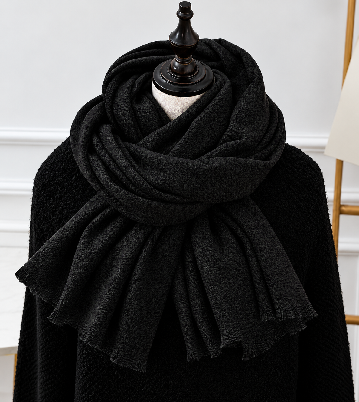 Lightweight Knit Muffler – Long Winter Wrap for Men & Women in Classic Neutral Tones | Thomler