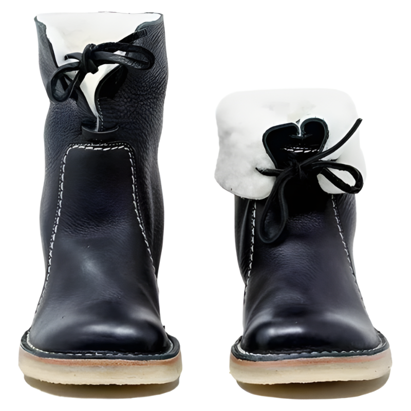 Women's Ankle Boots with Natural Fleece Lining Genuine Leather Waterproof Winter Footwear for Cold Weather Comfort | Thomler