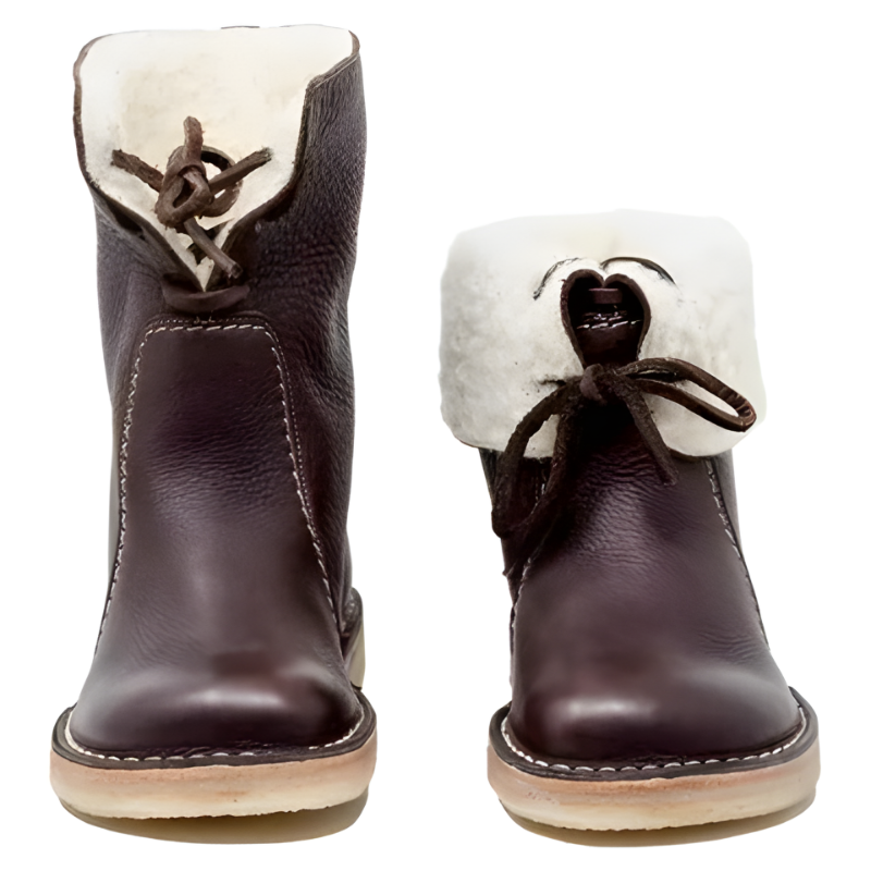 Women's Ankle Boots with Natural Fleece Lining Genuine Leather Waterproof Winter Footwear for Cold Weather Comfort | Thomler