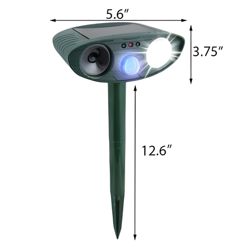 Solar Animal Deterrent Device for Yards Lawns Gardens with Motion Sensor Infrared Detection Waterproof Outdoor Pest Control for Squirrels Ra | Thomler