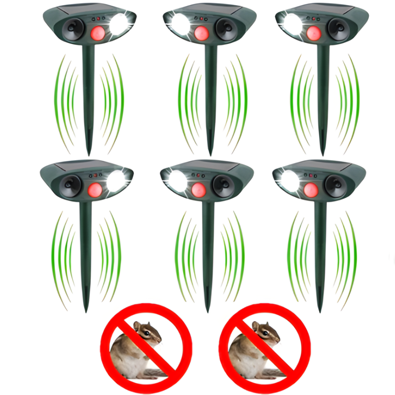 Solar Animal Deterrent Device for Yards Lawns Gardens with Motion Sensor Infrared Detection Waterproof Outdoor Pest Control for Squirrels Ra | Thomler