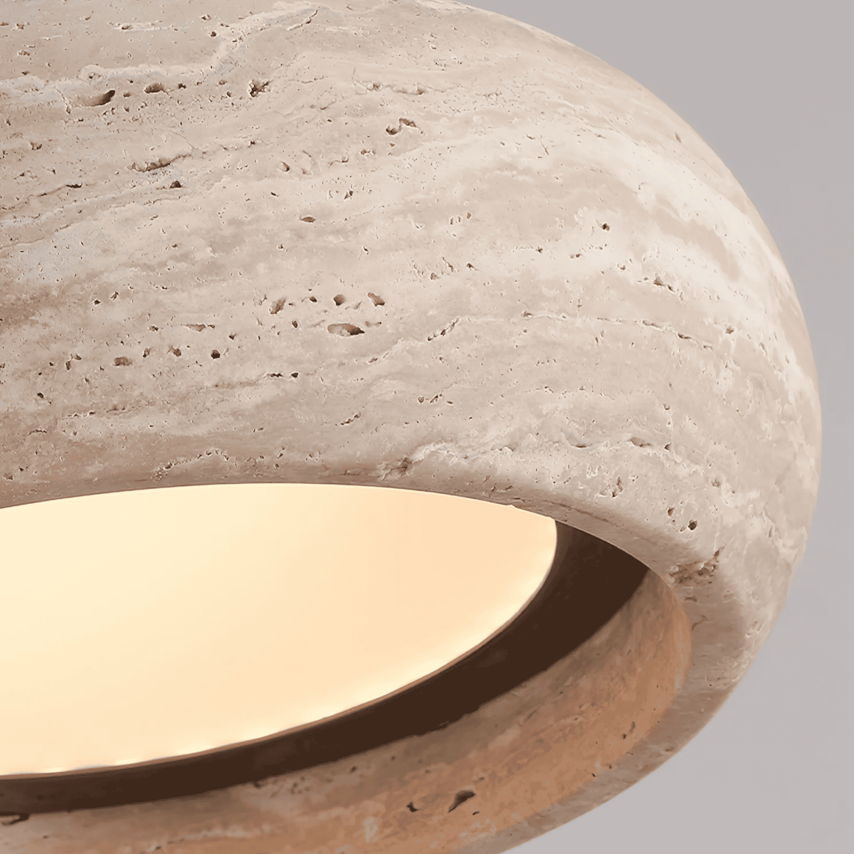 Natural Stone Cylinder Hanging Lamp – Adjustable LED Ceiling Fixture for Kitchen Island, Dining Room & Entryway | Thomler