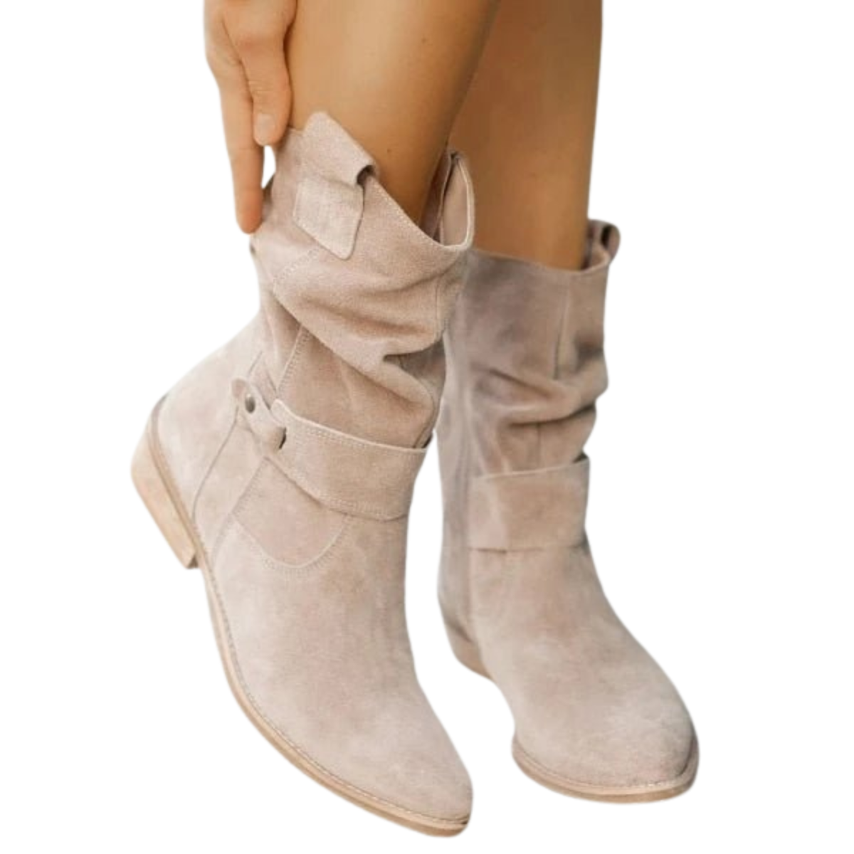 Women's Ankle Boots with Low Heel and Side Zipper – Warm Lining, Arch Support, Round Toe for Fall Winter Everyday Wear | Thomler