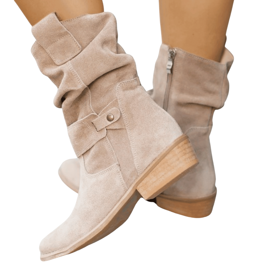 Women's Low Heel Ankle Boots Suede Effect with Cushioned Insole Non-Slip Sole Everyday Fall Booties for Walking Comfort | Thomler