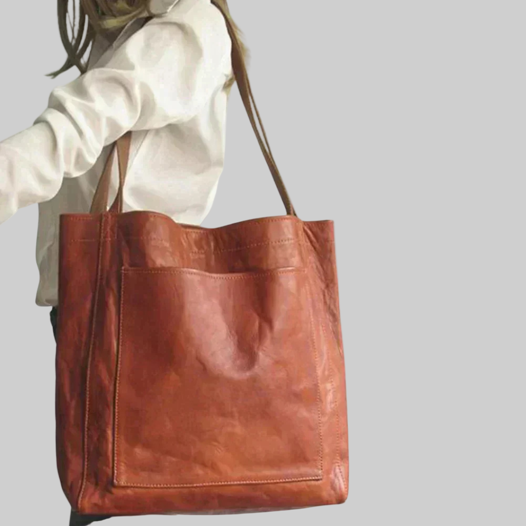 Women's Faux Leather Handbag with Interior Organizer Pockets | Versatile Tote for Work & Everyday | Structured Shoulder Bag in Classic | Thomler