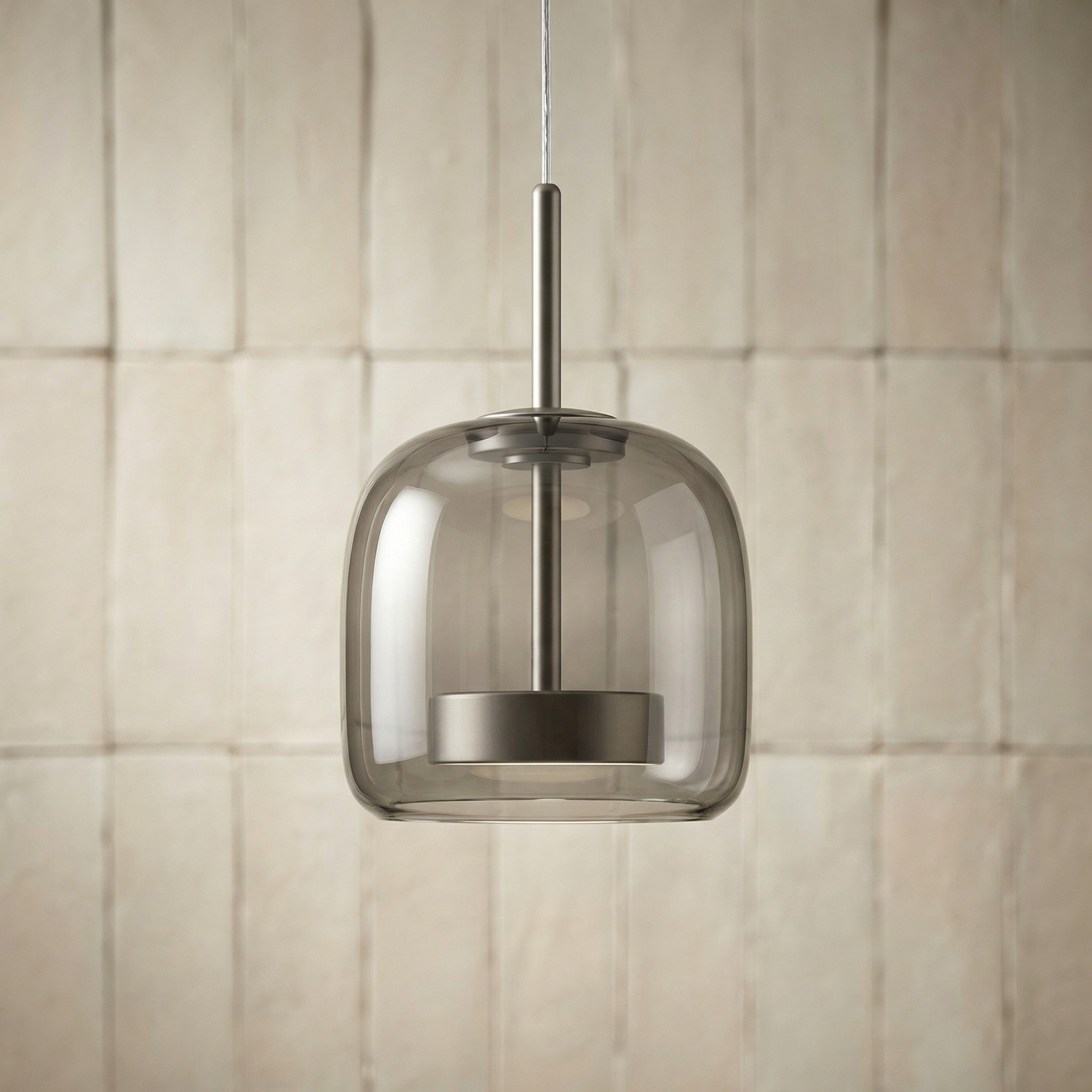 Glass Globe Hanging Fixture Adjustable Ceiling Light for Kitchen Island Dining Room Living Space | Amber Clear Gray in 6 10 or 14 Inch Diame | Thomler