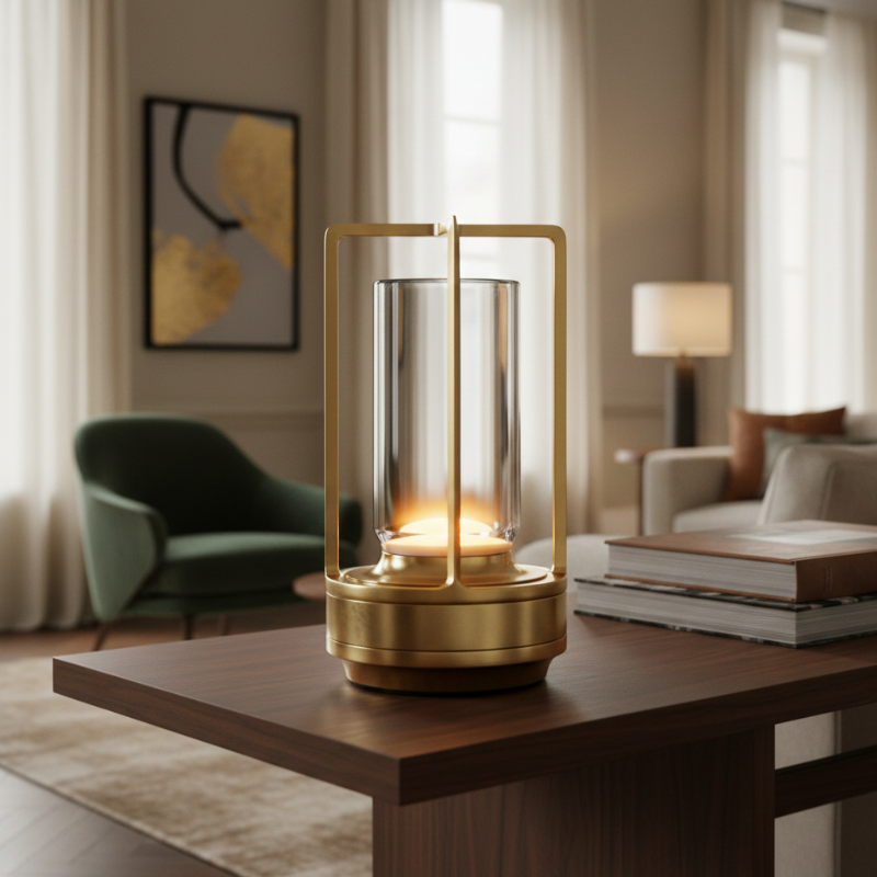 Rechargeable Crystal Table Lamp with Touch Dimmer & 3 Light Modes for Bedroom Office Dining Room | Portable LED Accent Light | Thomler