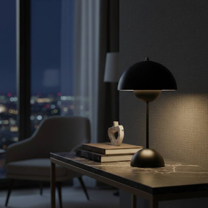 Adjustable Dimmable Metal Table Lamp – Petal Shade LED Desk Light for Living Room, Bedroom & Office | Thomler