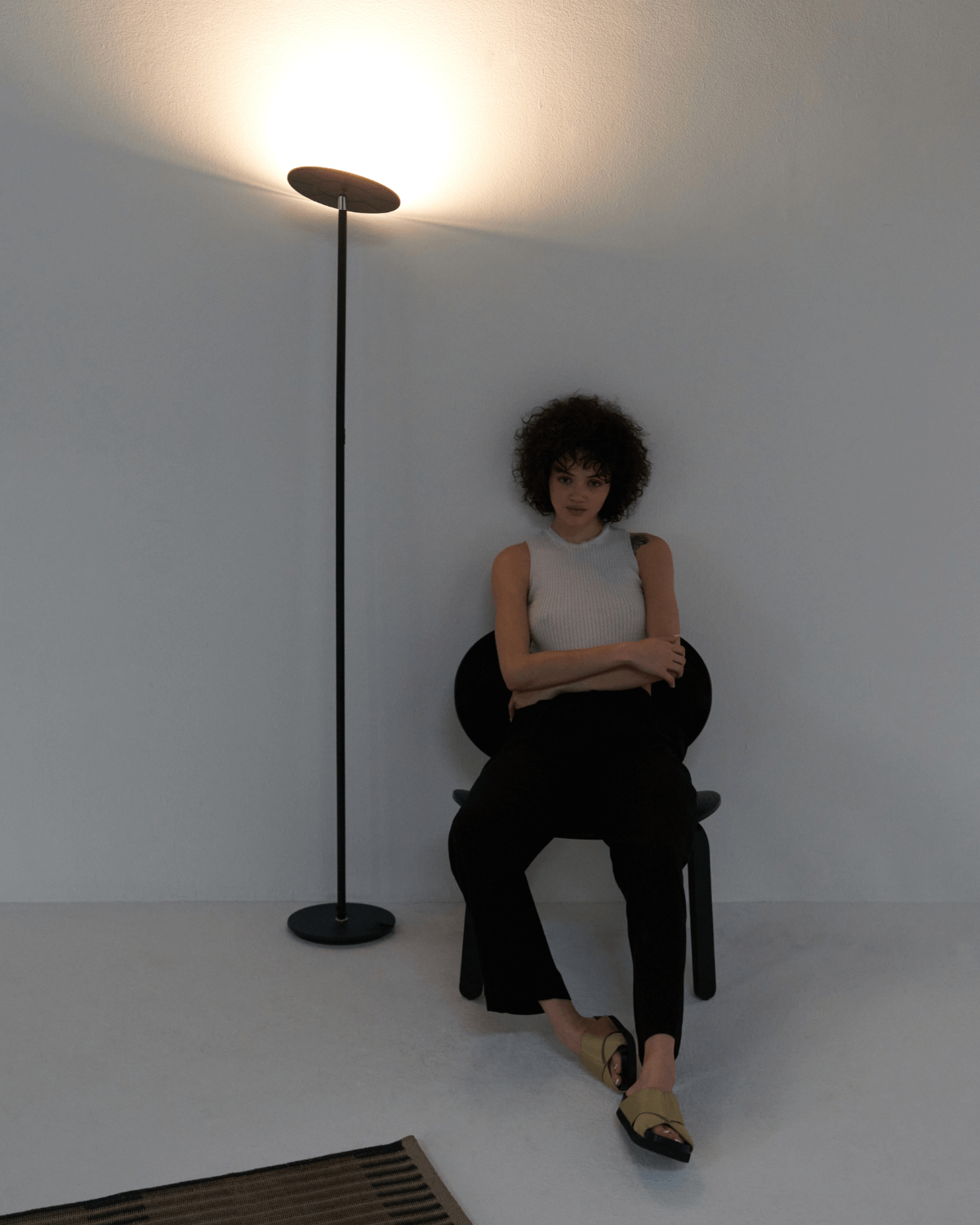 Vloerlamp LED Modern Dimbaar Slank Design Zwart Staande Lamp | Sansoti