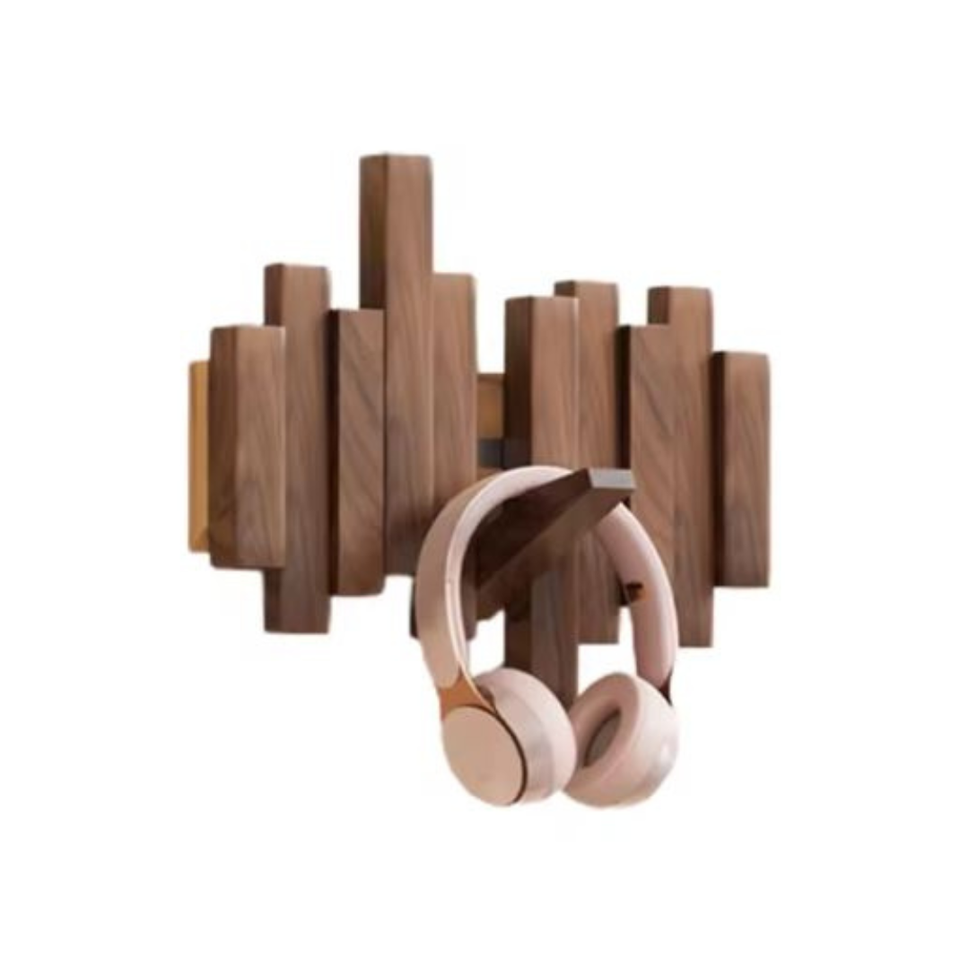 Beechwood Wall-Mount Coat Rack with Flip-Down Hooks for Entryway & Hallway Organization | Thomler