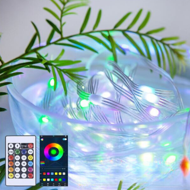 Color-Changing LED String Lights with Remote Control & Music Sync Mode for Indoor & Outdoor Use | Thomler