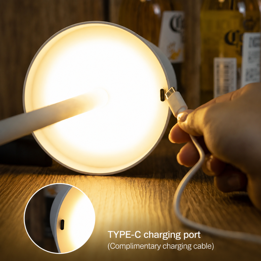 Cordless Touch Dimmable LED Metal Accent Lamp for Indoor & Patio Use – Rechargeable Portable Light | Thomler