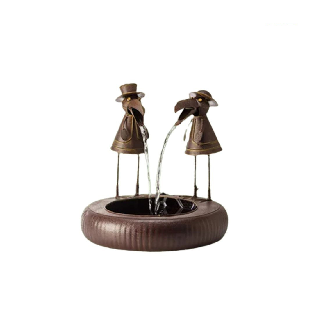 Polyresin Animal Fountain with Electric Pump for Patio, Deck & Backyard | Natural Stone Look Water Feature | Thomler