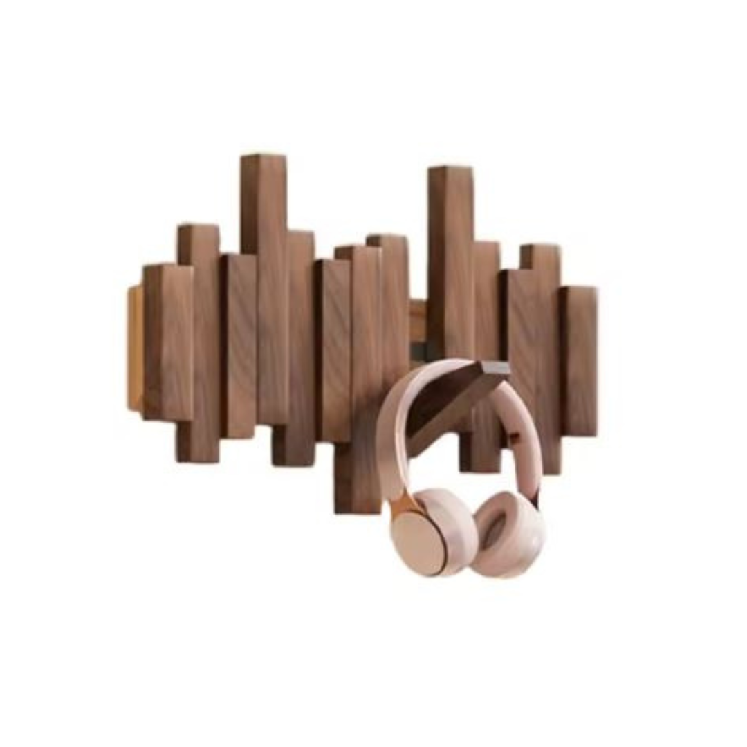 Beechwood Wall-Mount Coat Rack with Flip-Down Hooks for Entryway & Hallway Organization | Thomler