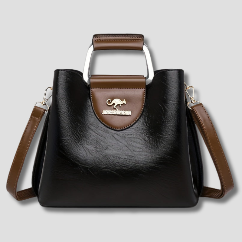 Genuine Leather Shoulder Bag Crossbody Purse Two-Tone Organizer for Women Work Travel Daily Use | Thomler