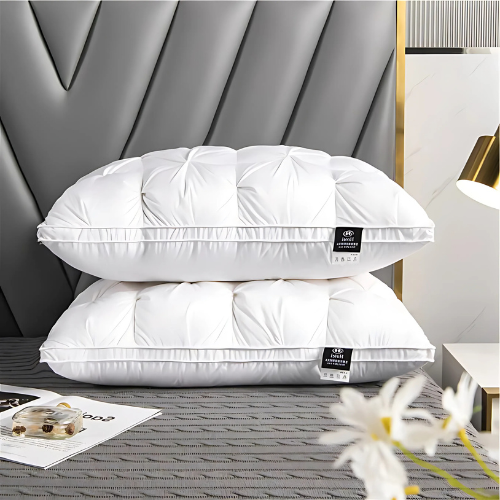 Premium Down Pillow Medium-Firm Support Hypoallergenic Sleep Pillow for Side & Back Sleepers Breathable Cotton Cover Neck Pain Relief | Thomler
