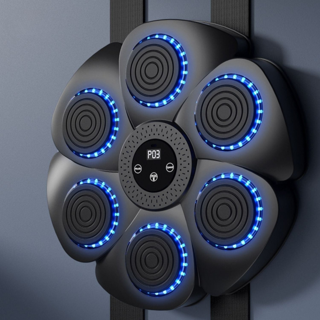 Interactive Boxing Trainer with Music & RGB Lights – Wall-Mount Reflex Pad for Home Workouts – USB Rechargeable Fitness Target with | Thomler