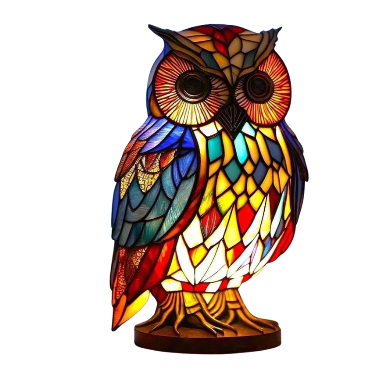 LED Owl Statue with Crystal Accent Light – Battery or USB Powered Animal Figurine for Indoor & Outdoor Decor | Thomler