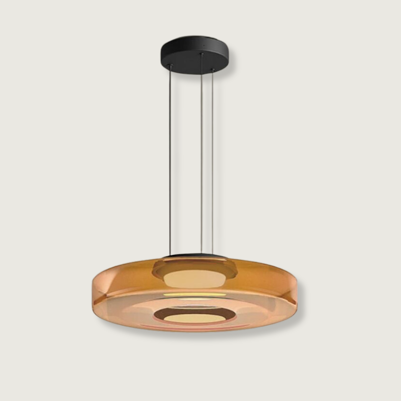 Pendant Light Glass 45.0 cm Warm LED Dining Room Kitchen Island Ceiling Lamp Bauhaus Layered Hanging Light | Thomler