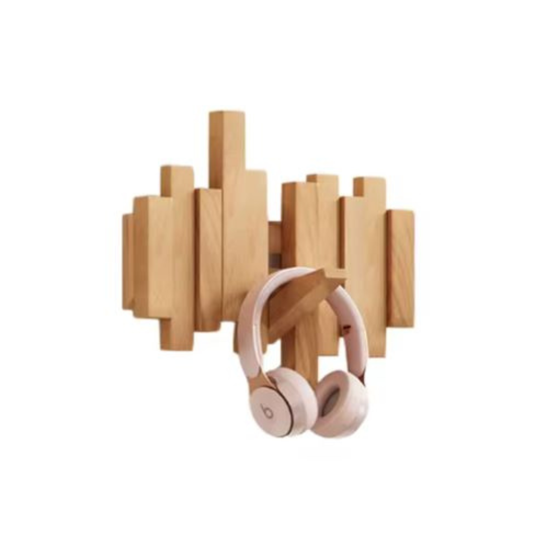 Beechwood Wall-Mount Coat Rack with Flip-Down Hooks for Entryway & Hallway Organization | Thomler