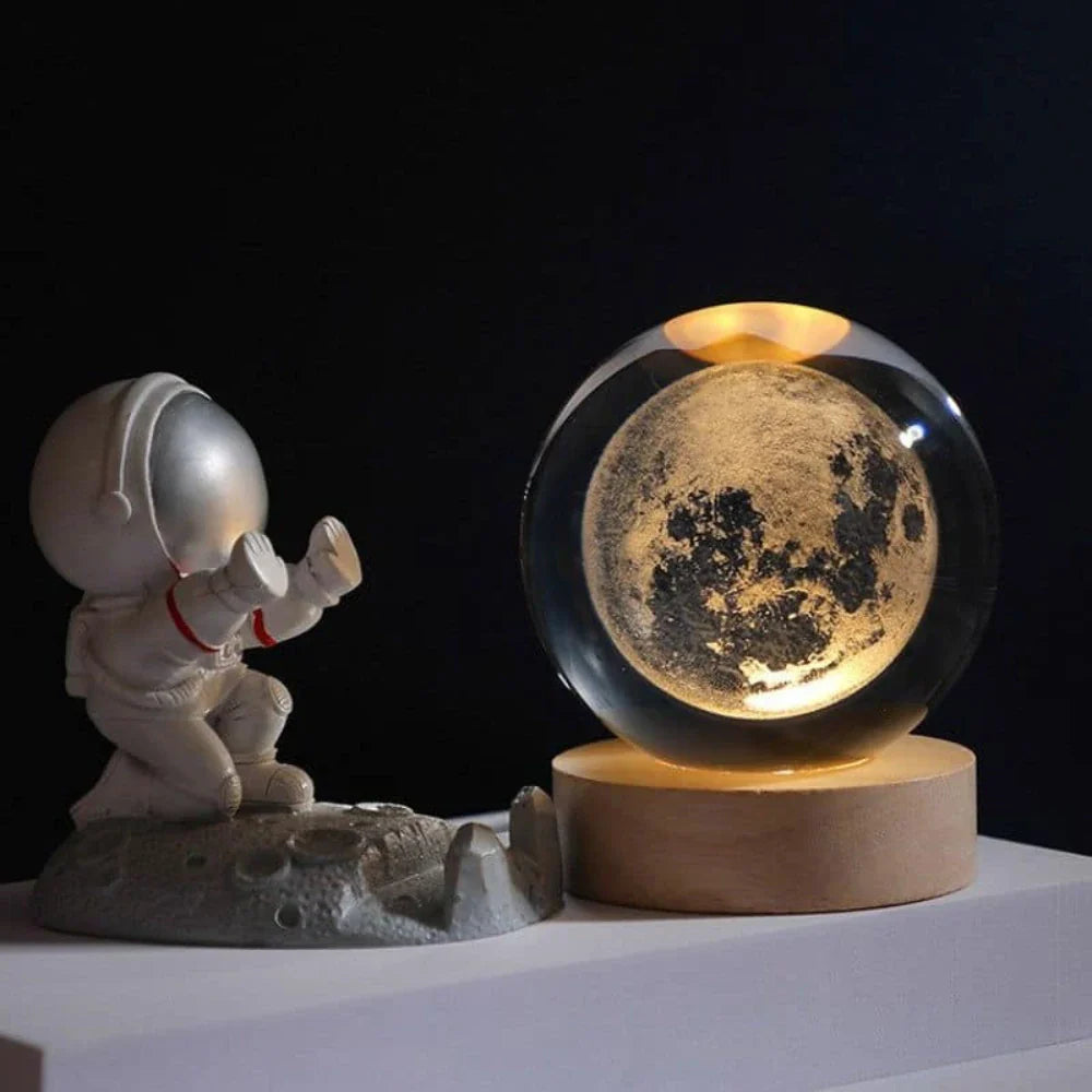 Cosmic Crystal Ball Night Light with LED Color Display | 25 Space Designs | USB Powered Galaxy Sphere Lamp for Bedroom, Living Room & Gift | Thomler