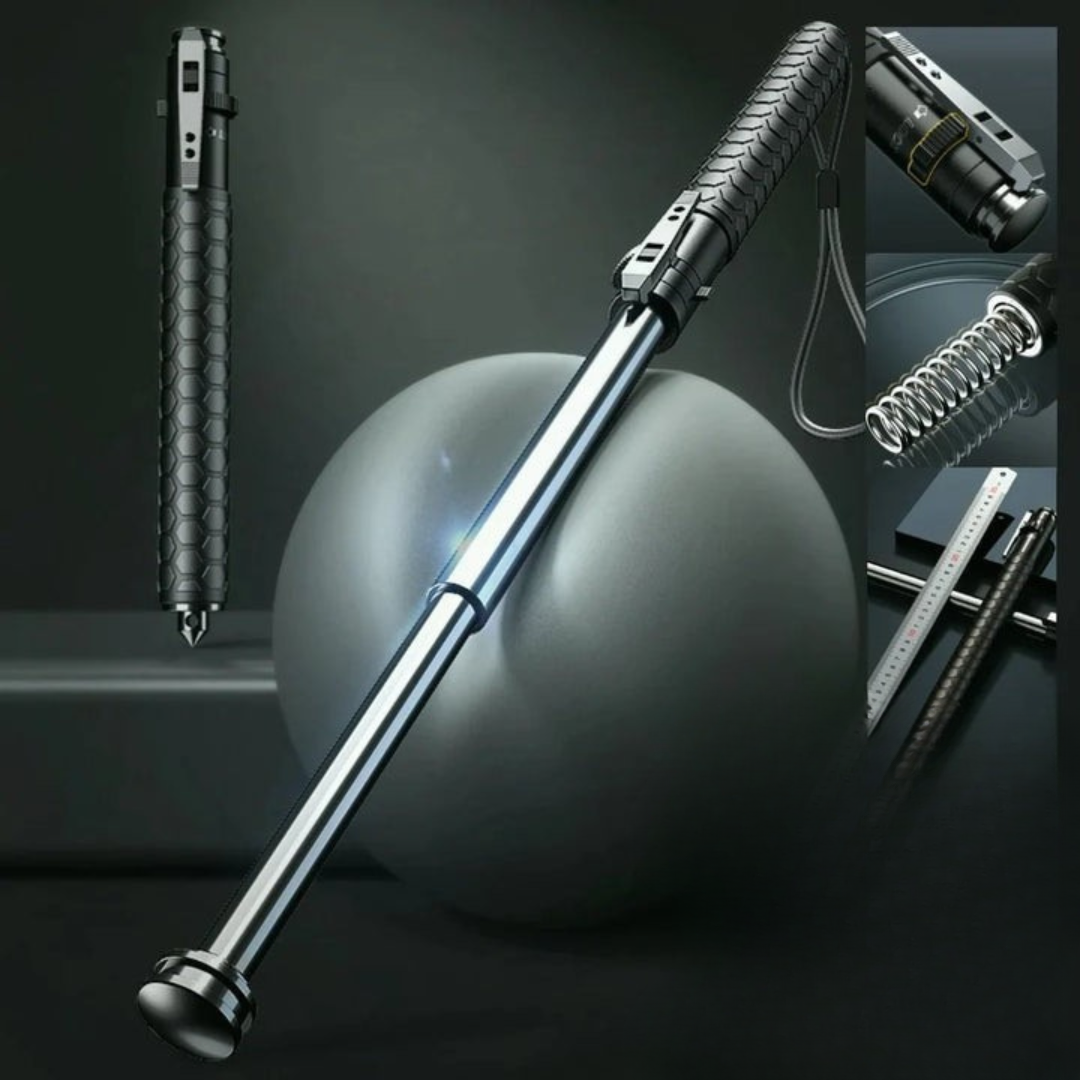 Spring-Loaded Defense Hiking Stick with Anti-Slip Grip for Trail & Urban Support | Thomler