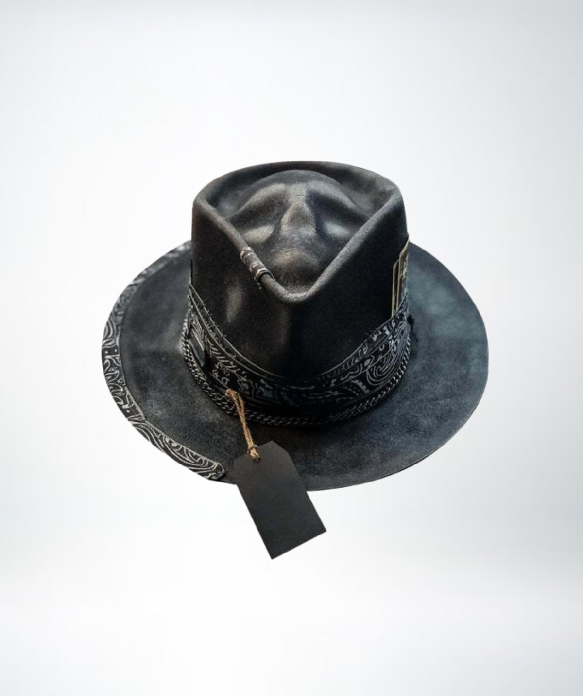 Artisan Felt Fedora with Gothic Skull Print – Bold Festival & Street Style Hat | Thomler