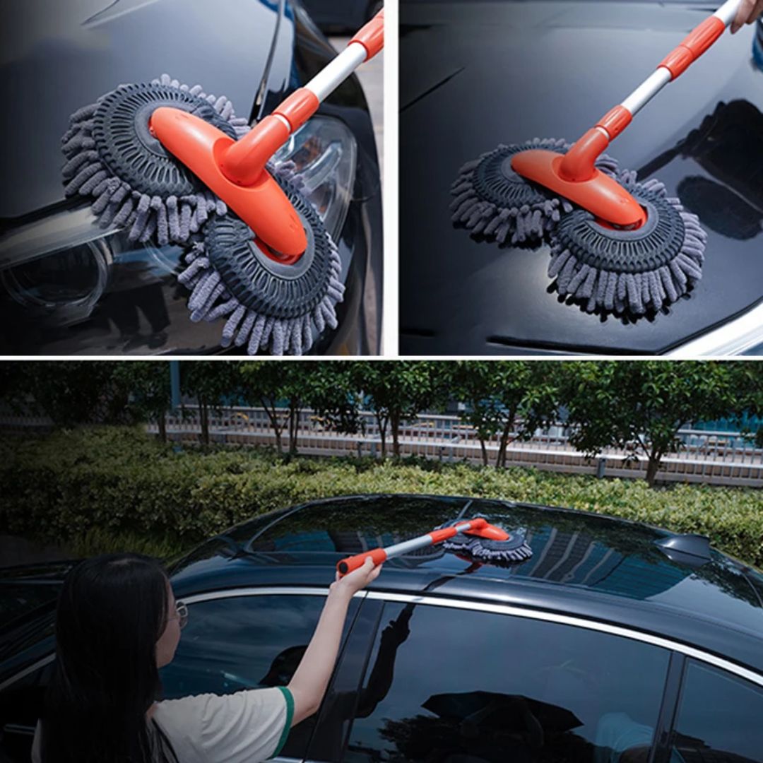 Extendable Car Wash Brush with Telescopic Handle & 360° Rotating Head for Vehicles, RVs, Windows & More | Thomler