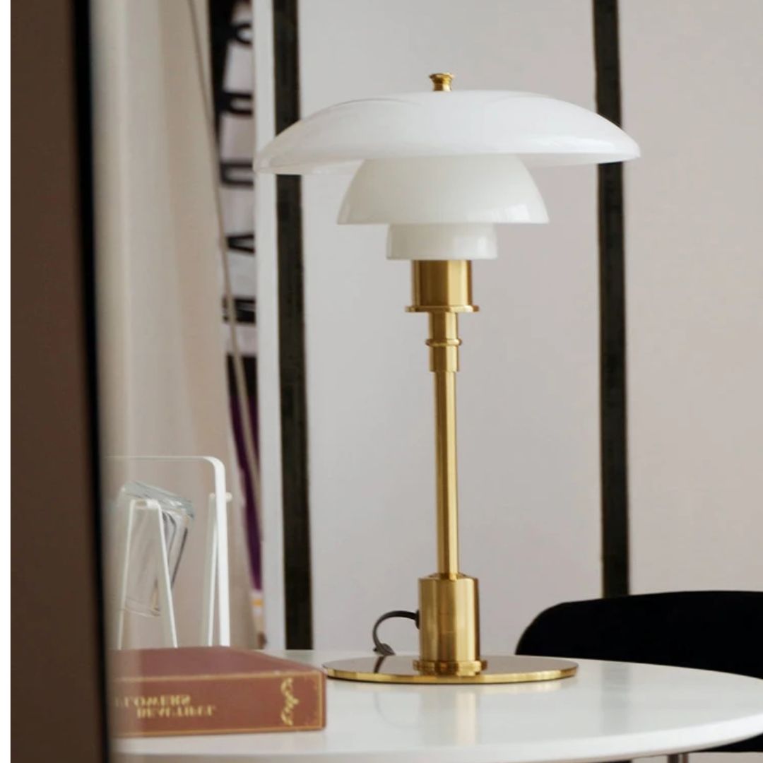 Glass Globe LED Table Lamp with Metallic Base – Modern Scandinavian Accent Lighting for Bedroom, Living Room, Office & Study | Thomler