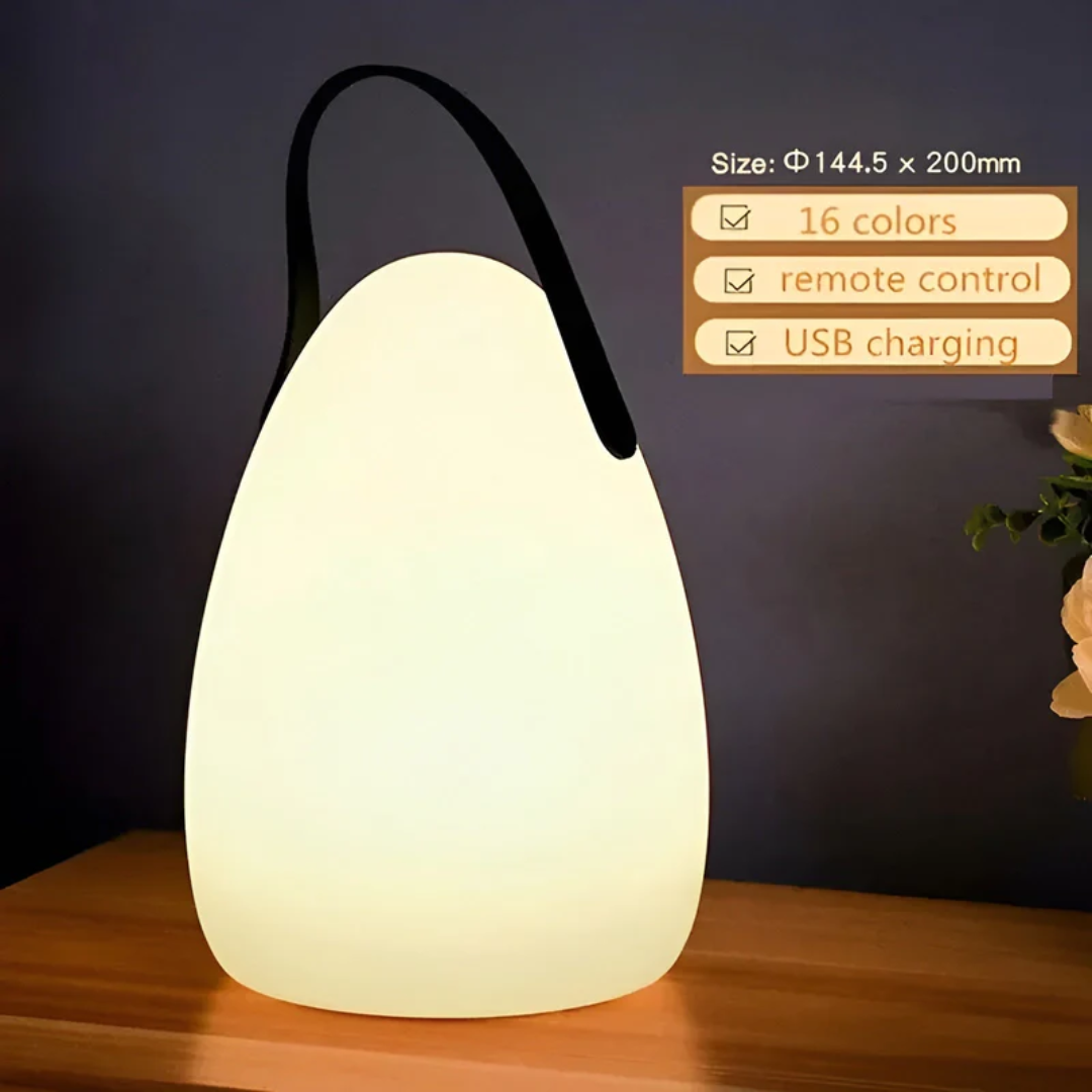 Rechargeable Cordless LED Table Lamp Waterproof Portable Indoor Outdoor Lighting 16 Color Settings Remote Control for Patio Camping Bedside | Thomler