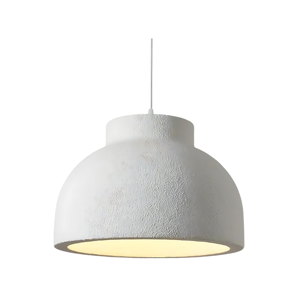Pendant Light Polystyrene Dome 15.4 in White Dining Room Kitchen Island Hanging Ceiling Lamp Minimalist Nordic Wabi Sabi | Thomler